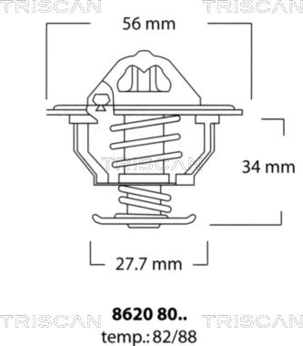 Triscan 8620 8088 - Termostats, Dzesēšanas šķidrums ps1.lv