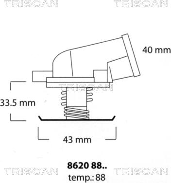 Triscan 8620 8888 - Termostats, Dzesēšanas šķidrums ps1.lv