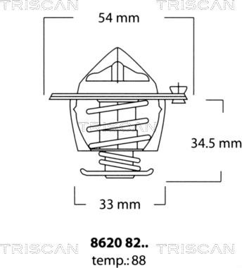 Triscan 8620 8288 - Termostats, Dzesēšanas šķidrums ps1.lv