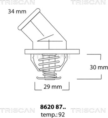 Triscan 8620 8792 - Termostats, Dzesēšanas šķidrums ps1.lv