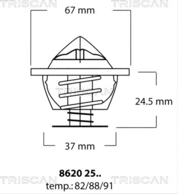 Triscan 8620 2591 - Termostats, Dzesēšanas šķidrums ps1.lv