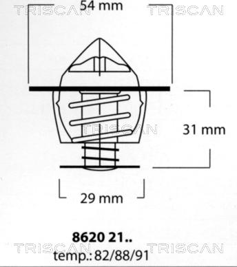 Triscan 8620 2191 - Termostats, Dzesēšanas šķidrums ps1.lv