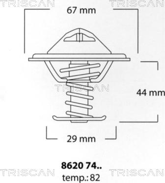 Triscan 8620 7482 - Termostats, Dzesēšanas šķidrums ps1.lv