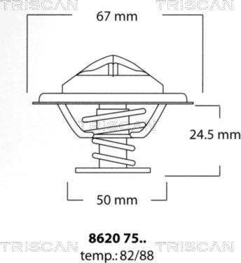 Triscan 8620 7582 - Termostats, Dzesēšanas šķidrums ps1.lv