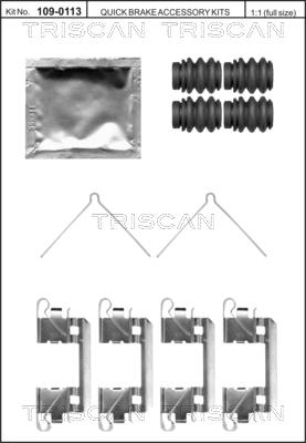 Triscan 8105 401622 - Piederumu komplekts, Disku bremžu uzlikas ps1.lv