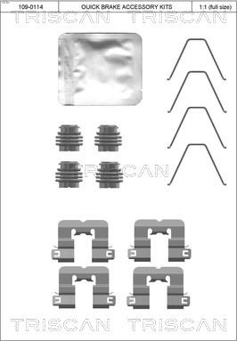 Triscan 8105 431659 - Piederumu komplekts, Disku bremžu uzlikas ps1.lv