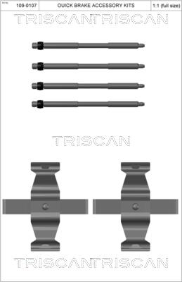 Triscan 8105 111638 - Piederumu komplekts, Disku bremžu uzlikas ps1.lv