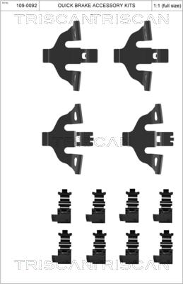 Triscan 8105 291626 - Piederumu komplekts, Disku bremžu uzlikas ps1.lv