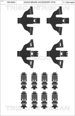 Triscan 8105 291627 - Piederumu komplekts, Disku bremžu uzlikas ps1.lv