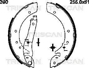 Triscan 8100 28390 - Bremžu loku komplekts ps1.lv