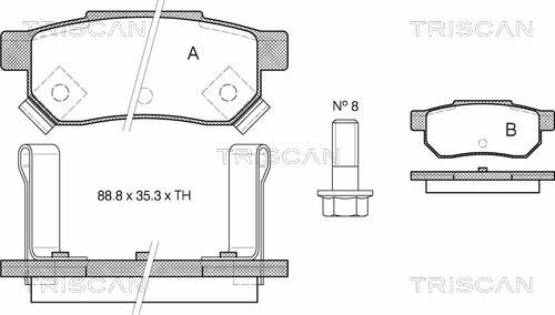 Triscan 8110 40925 - Bremžu uzliku kompl., Disku bremzes ps1.lv