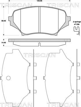 Triscan 8110 50025 - Bremžu uzliku kompl., Disku bremzes ps1.lv