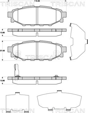 Triscan 8110 68184 - Bremžu uzliku kompl., Disku bremzes ps1.lv