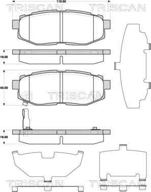 Triscan 8110 68183 - Bremžu uzliku kompl., Disku bremzes ps1.lv