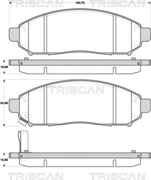 Triscan 8110 14046 - Bremžu uzliku kompl., Disku bremzes ps1.lv