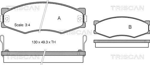 Triscan 8110 14103 - Bremžu uzliku kompl., Disku bremzes ps1.lv