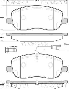 Triscan 8110 15045 - Bremžu uzliku kompl., Disku bremzes ps1.lv