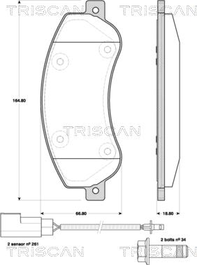 Triscan 8110 16019 - Bremžu uzliku kompl., Disku bremzes ps1.lv