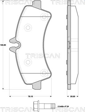 Triscan 8110 10559 - Bremžu uzliku kompl., Disku bremzes ps1.lv