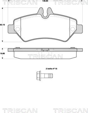 Triscan 8110 10558 - Bremžu uzliku kompl., Disku bremzes ps1.lv