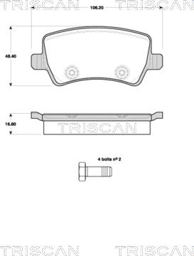 Triscan 8110 10564 - Bremžu uzliku kompl., Disku bremzes ps1.lv