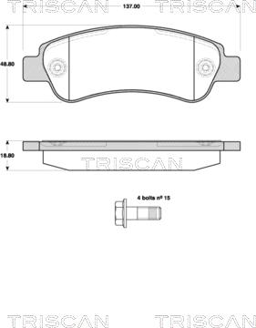 Triscan 8110 10563 - Bremžu uzliku kompl., Disku bremzes ps1.lv