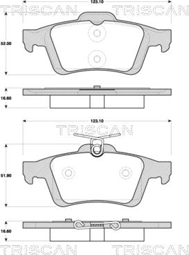 Triscan 8110 10570 - Bremžu uzliku kompl., Disku bremzes ps1.lv