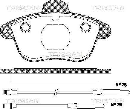 Triscan 8110 28968 - Bremžu uzliku kompl., Disku bremzes ps1.lv