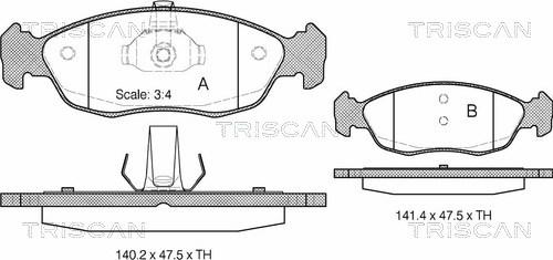 Triscan 8110 28007 - Bremžu uzliku kompl., Disku bremzes ps1.lv