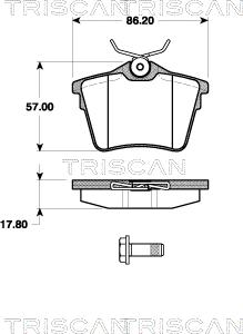 Triscan 8110 28036 - Bremžu uzliku kompl., Disku bremzes ps1.lv