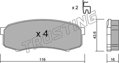 Trusting 447.0 - Bremžu uzliku kompl., Disku bremzes ps1.lv