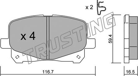 Trusting 459.0 - Bremžu uzliku kompl., Disku bremzes ps1.lv