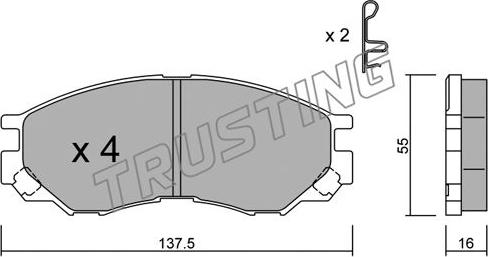 Trusting 416.0 - Bremžu uzliku kompl., Disku bremzes ps1.lv