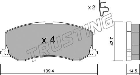 Trusting 432.0 - Bremžu uzliku kompl., Disku bremzes ps1.lv