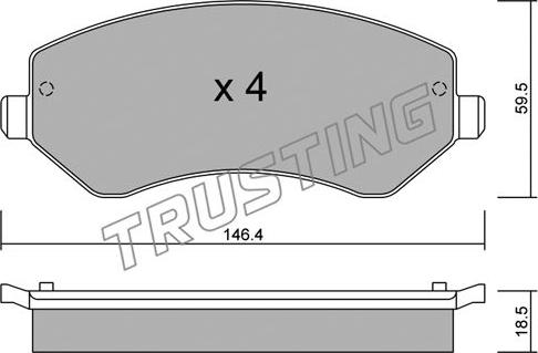 Trusting 540.0 - Bremžu uzliku kompl., Disku bremzes ps1.lv