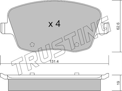 Trusting 563.0 - Bremžu uzliku kompl., Disku bremzes ps1.lv