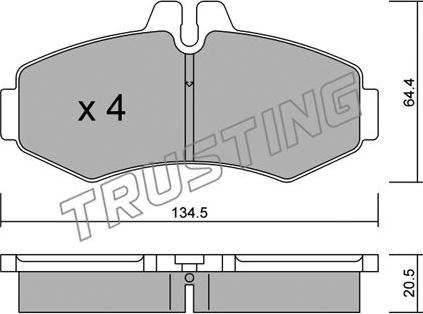 Trusting 589.0 - Bremžu uzliku kompl., Disku bremzes ps1.lv