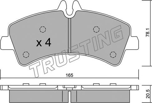 Trusting 690.0 - Bremžu uzliku kompl., Disku bremzes ps1.lv