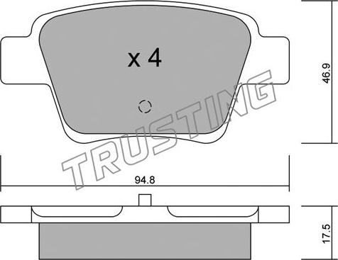 Trusting 655.0 - Bremžu uzliku kompl., Disku bremzes ps1.lv