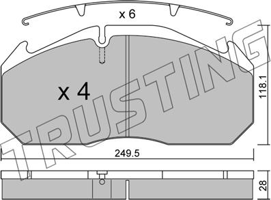 Trusting 602.0 - Bremžu loku komplekts ps1.lv