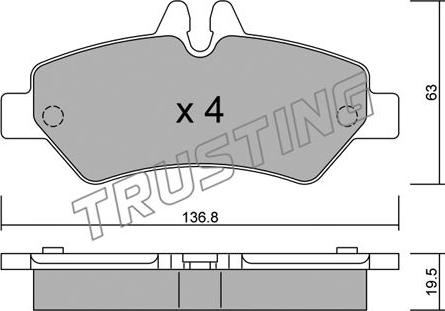 Trusting 688.0 - Bremžu uzliku kompl., Disku bremzes ps1.lv