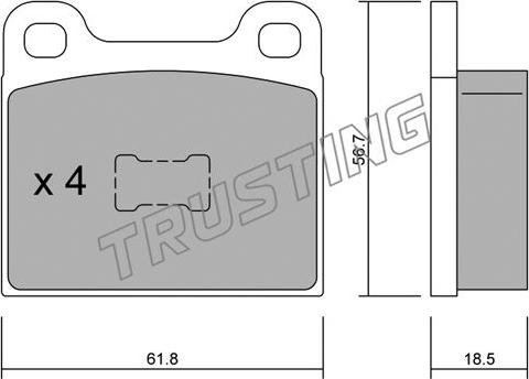 Trusting 011.1 - Bremžu uzliku kompl., Disku bremzes ps1.lv