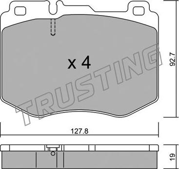 Trusting 1043.0 - Bremžu uzliku kompl., Disku bremzes ps1.lv