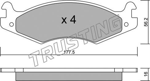 Trusting 135.0 - Bremžu uzliku kompl., Disku bremzes ps1.lv