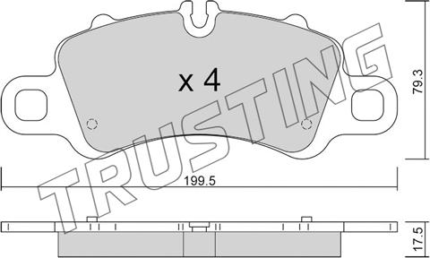 Trusting 1254.0 - Bremžu uzliku kompl., Disku bremzes ps1.lv