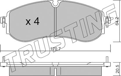 Trusting 1263.0 - Bremžu uzliku kompl., Disku bremzes ps1.lv