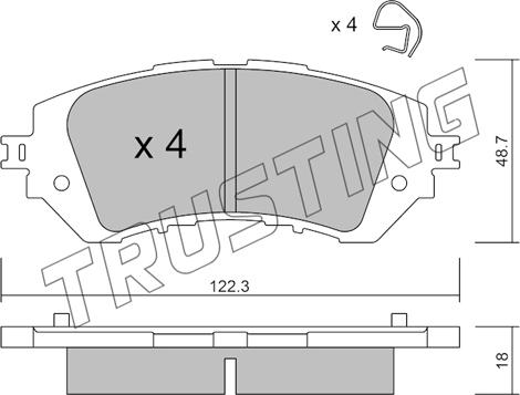 Trusting 1219.0 - Bremžu uzliku kompl., Disku bremzes ps1.lv