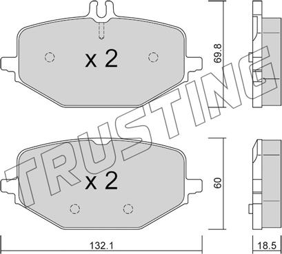 Trusting 1274.0 - Bremžu uzliku kompl., Disku bremzes ps1.lv