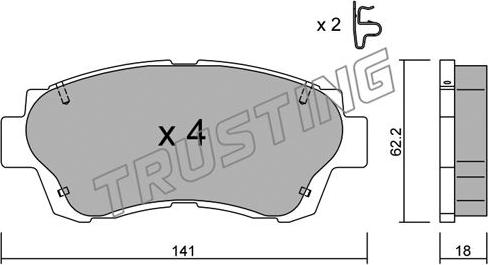 Trusting 170.0 - Bremžu uzliku kompl., Disku bremzes ps1.lv