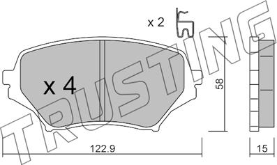 Trusting 887.0 - Bremžu uzliku kompl., Disku bremzes ps1.lv